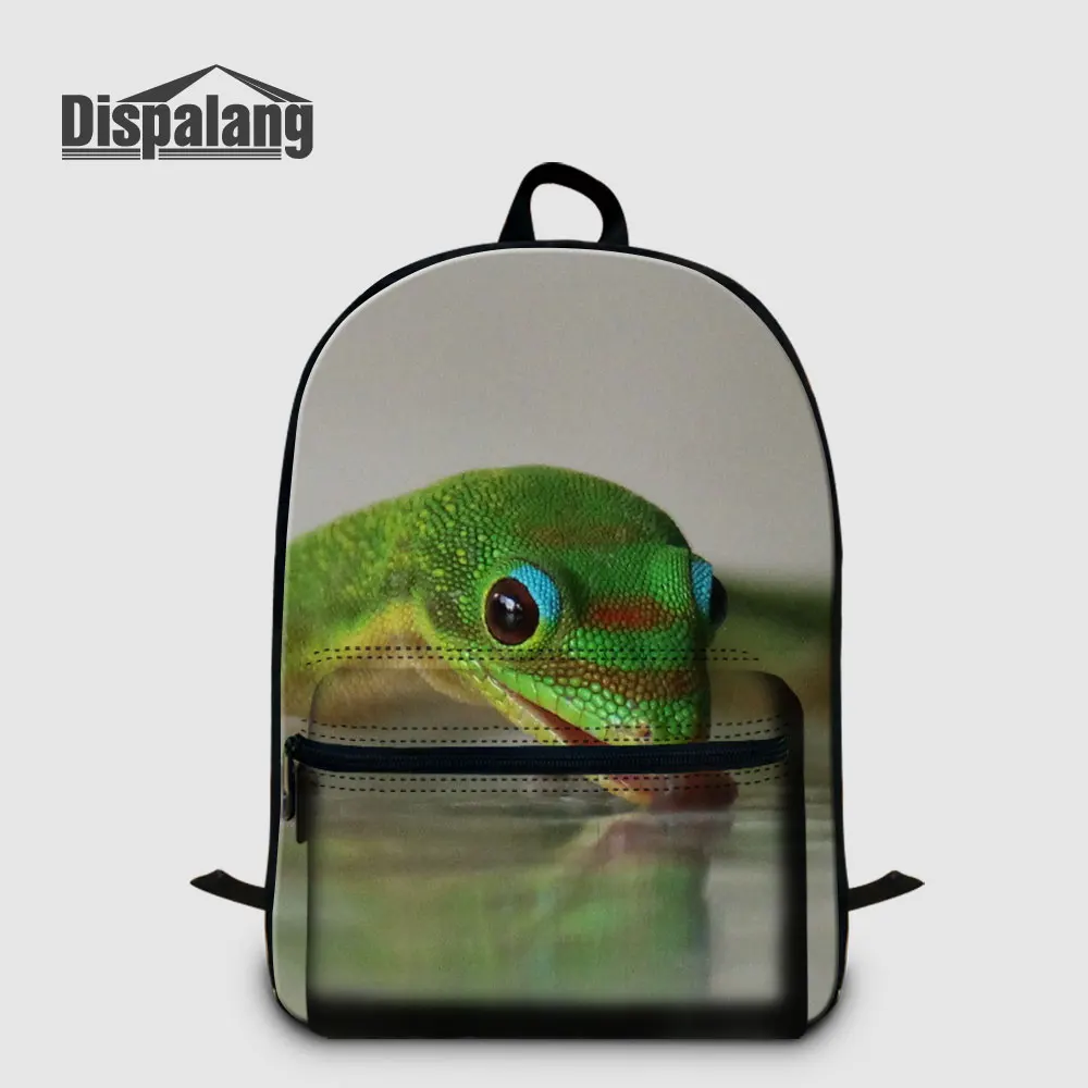 Dispalang 3D Chameleon Backpack For Laptop 14 Inch Animal Lizard Children's School Bags Student Bookbag Male Rucksack For Travel