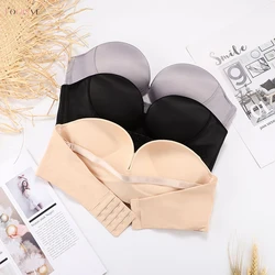Logirlve Sexy Strapless Bra Push Up Lingerie Seamless Invisible Bras Half Cup Brassiere Women Dress Wedding Underwear