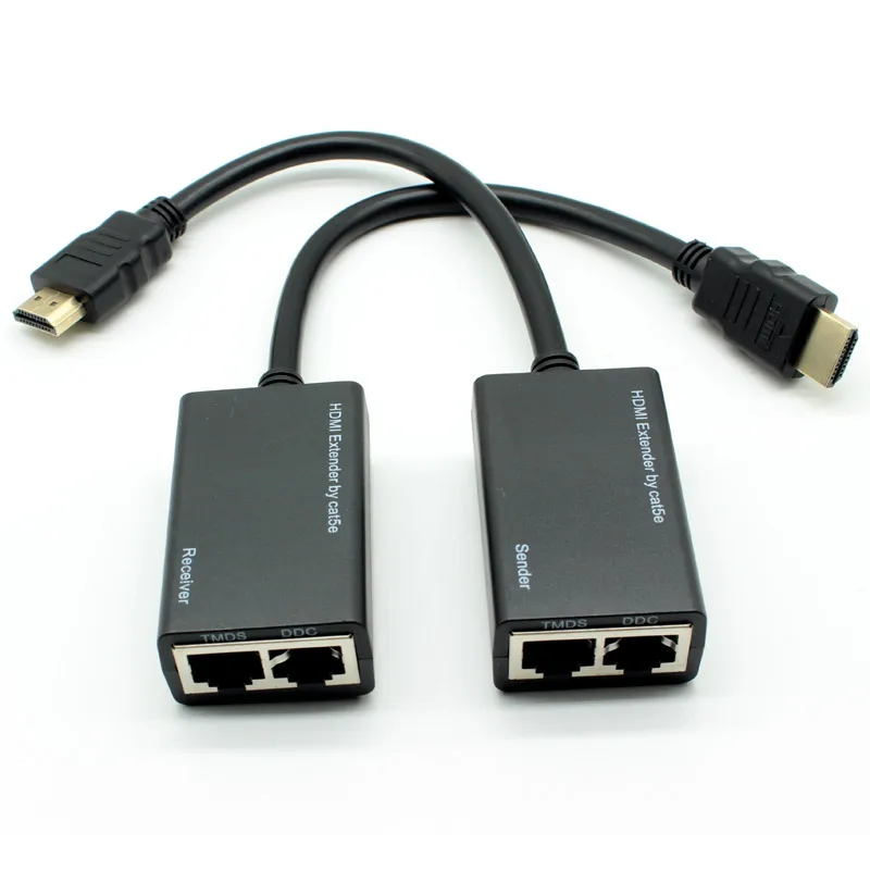 زوج واحد HDMI أكثر من RJ45 CAT-5e CAT-6 كابل UTP LAN إيثرنت موسع مكرر 1080P HDTV إلى 30 متر