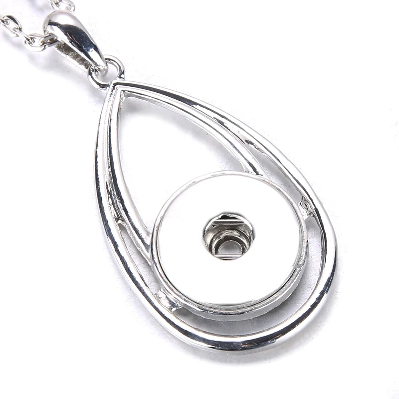 New Snap Jewelry Metal Snap Button Necklaces 18mm 20mm Snap Pendant Necklace For Women Girls DIY Button Jewelry Gift