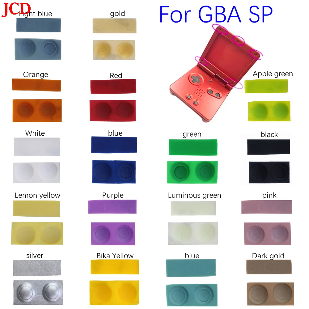 

JCD 1sets For GBA SP Replacement Screw Dust Plug Cover Rubber Plug For Game boy Advance SP Shell Housing Luminous Rubber