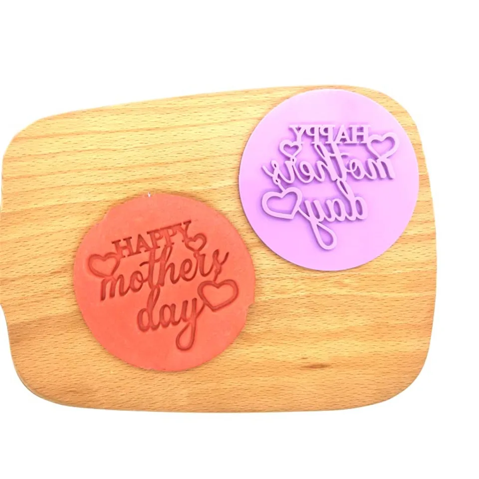 Happy Mother\'s Day 3D Cookies Cutter Mold Father\'s Day Biscuit Embossing Mould Sugarcraft Dessert Baking Mold Fondant Cake Tool