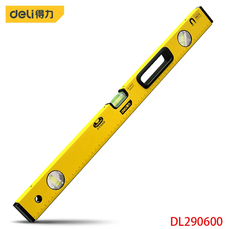 

Deli DL290600 Fine Milling Bottom Level Ruler Length: 600mm Aluminum Alloy Strong Bottom Magnetic Measuring Tools Hand Tools