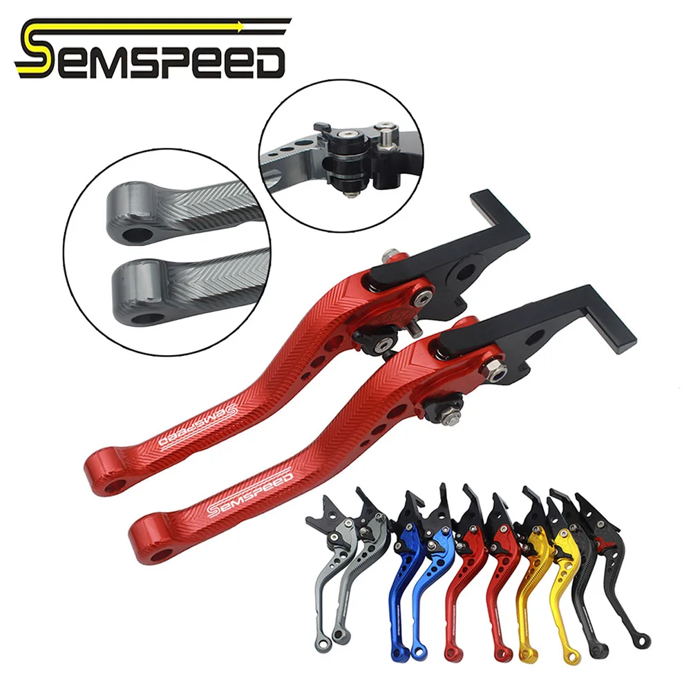 SEMSPEED Motorcycle New 3D Rhombus Short Brake Clutch Levers Handle Grips Ends For Honda  CBR500R/CB500F/X  2013-2018 2019 2020