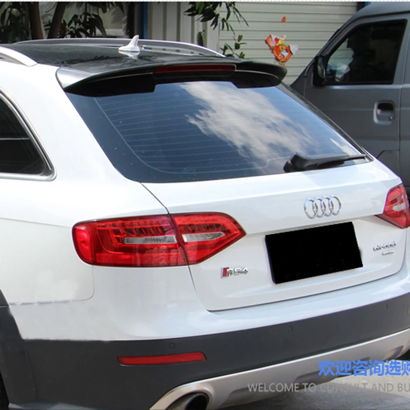 PU Material Unpainted Rear Trunk Tail Spoiler Wing Fit For Audi RS4 B8 Hatchback Travel Edition 2012 - 2015