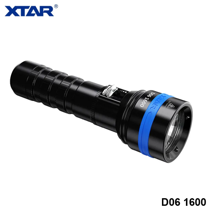 Xtar D06 Magnetic Slide Switch Underwater Photography Diving Flashlight Cree XHP35 XPL XML 18650 16340 CR123 Underwater Lantern