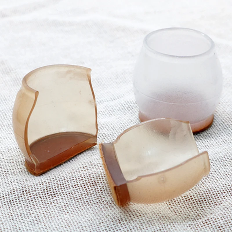 4Pcs Silicone Chair Leg Caps Rectangle Square Round Non-slip Table rubber feet Pads Protection Bottom Cover Pads Floor protector