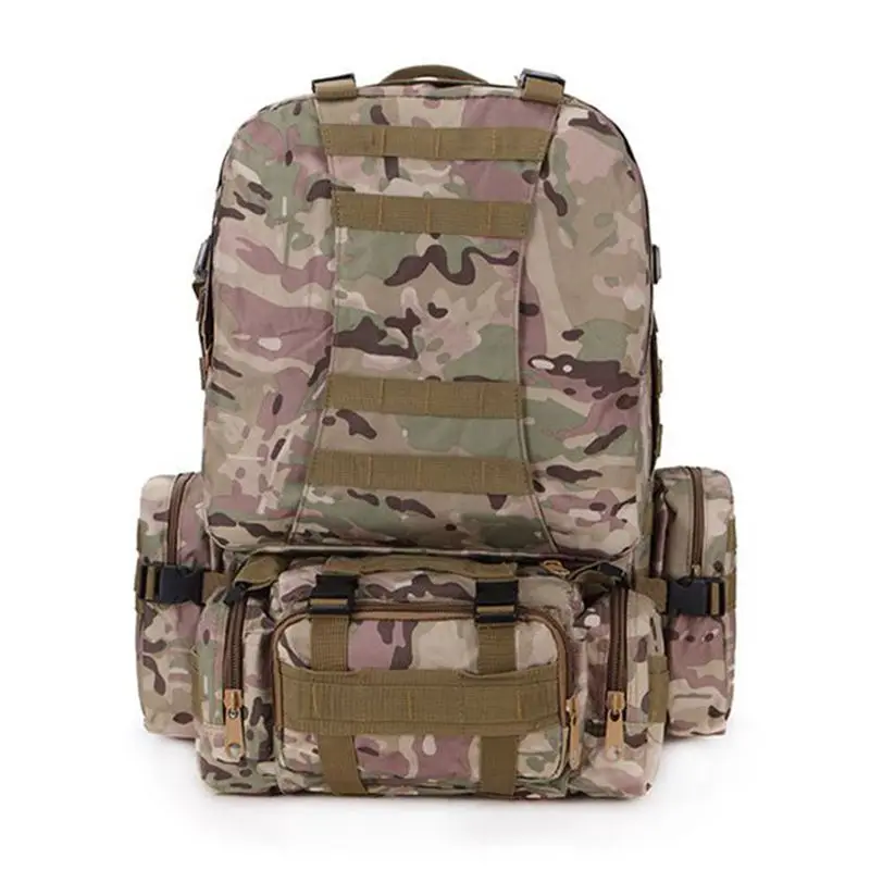 4 In 1Tactical Backpack 50L MOLLE Military Army Rucksack Backpack Men Outdoor Sports Bag For Travel Camping Hiking