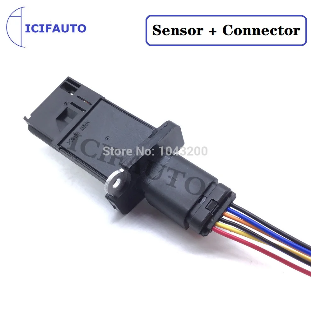 3L3A-12B579-BA Mass Air Flow Sensor ( MAF) + Connector for Ford Lincoln Mazda Mercury 53013733AB , L3H5-13-215, 3L3Z-12B579-BA