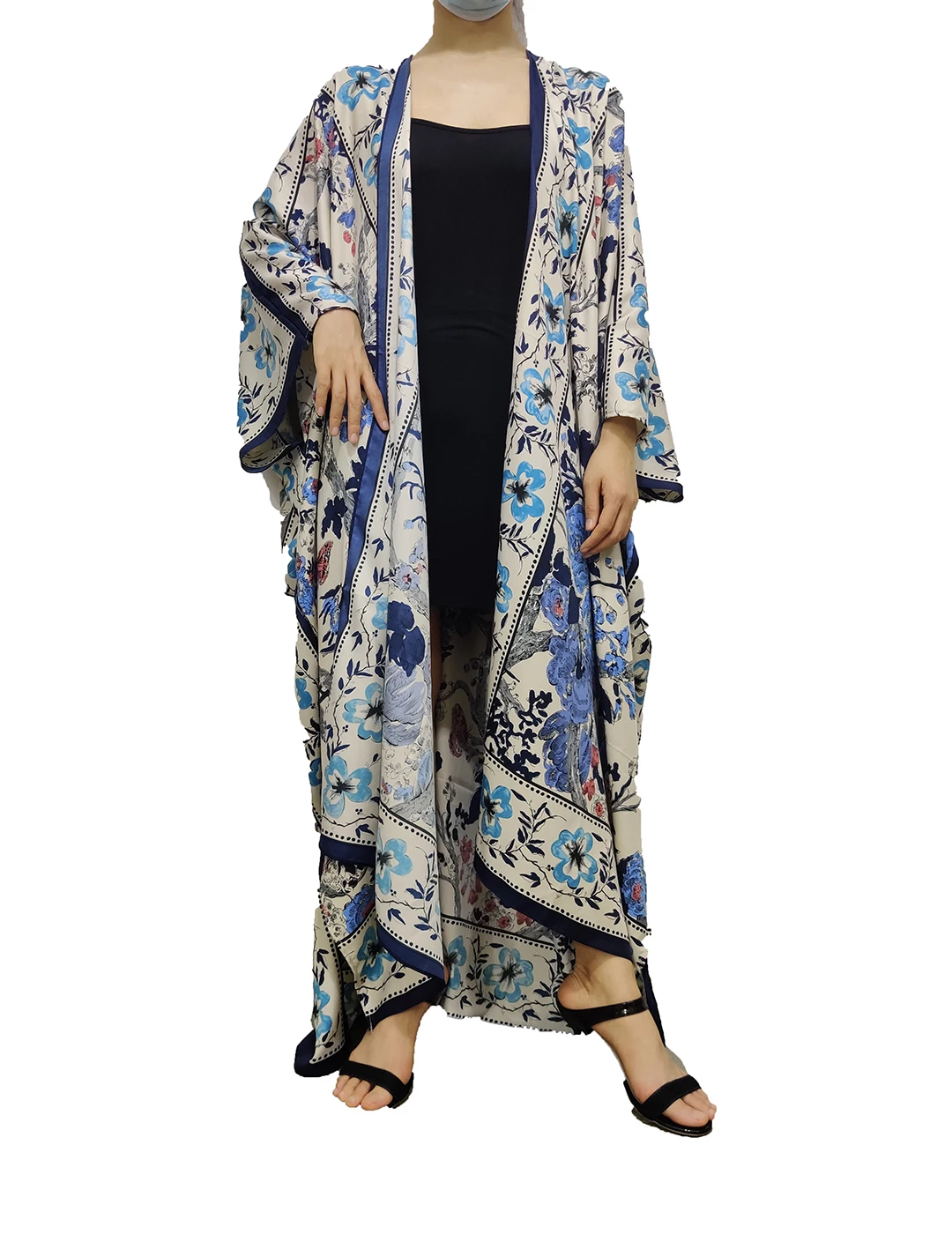 

African Clothes For Women Plus Bohemian Summer Swimwear Kimono For Lady Popular Kuwait Abaya Silk Kaftan Clothes