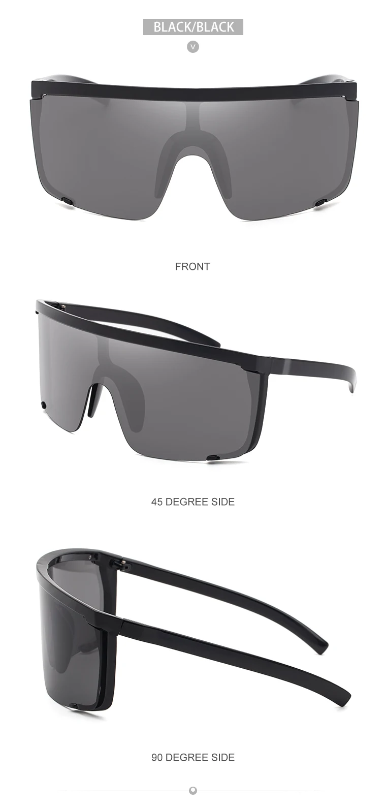 Übergroße Sport-Sonnenbrille für Herren 2026 Luxusmarke Winddichte Rechteckige Sonnenbrille für Damen Fahrbrille Gafas De Sol Hombre – Detail 22