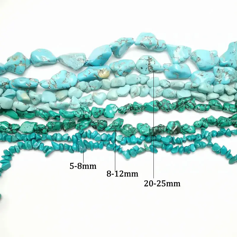 Wholesale Freeform Gravel Natural Turquoises Stone Beads In Loose 15\