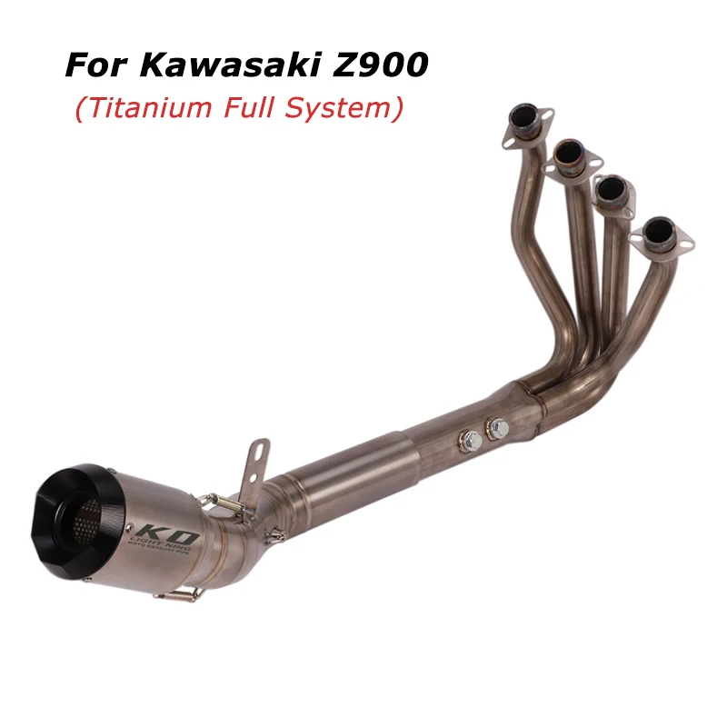 Full Exhaust System For Kawasaki Z900 Motorcycle Exhaust Pipe Muffler Tips Front Header Link Connect Pipe Slip On Titanium alloy