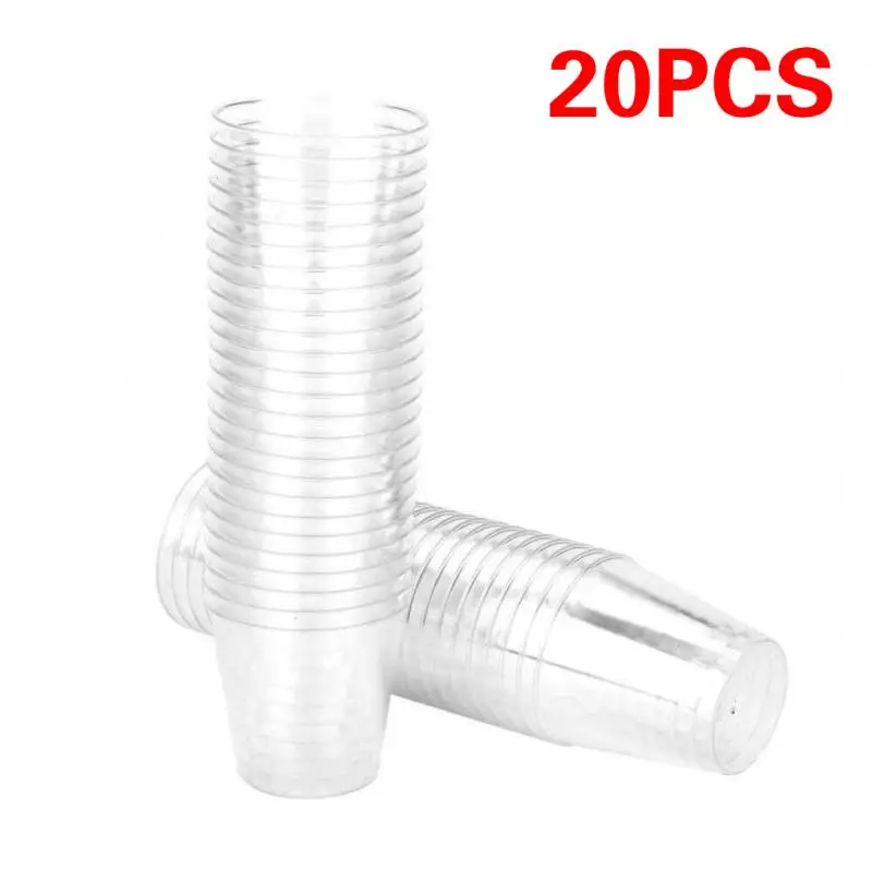 20pcs 30ml Eco-friendly Plastic Shot Glass Disposable Shooter Cups Tumblers For Weddings Birthday Party Tableware