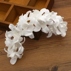 Dla panny młodej z perłami Rhinestone chluba akcesoria do włosów Fascinator grzebień ślubny Peigne Mariage