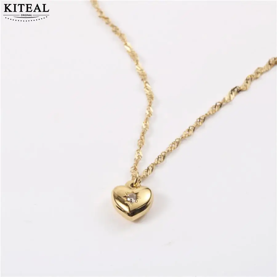 KITEAL online shopping india PVD plating necklaces pendants for female heart Hexagram tattoo choker christmas gift
