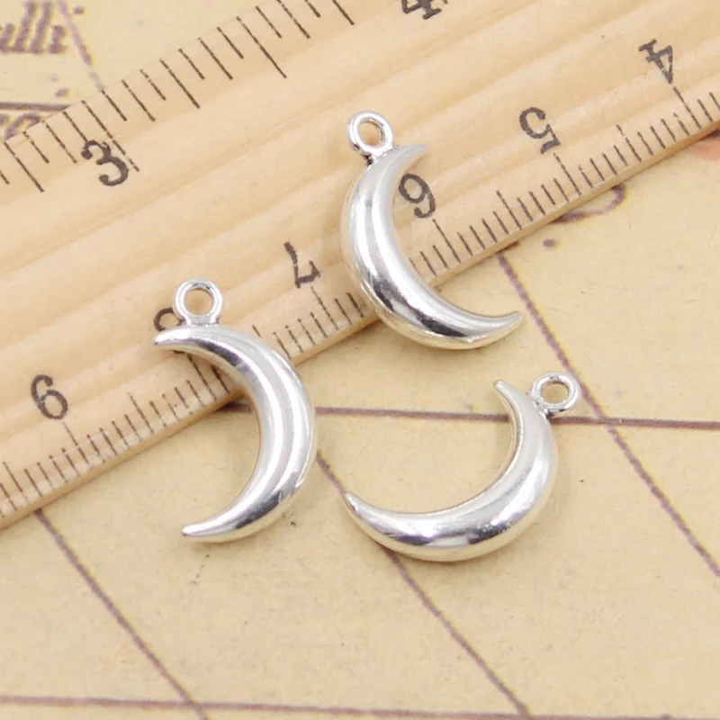 20pcs Charms Moon 18x10mm Tibetan Silver Color Pendants Antique Jewelry Making DIY Handmade Craft