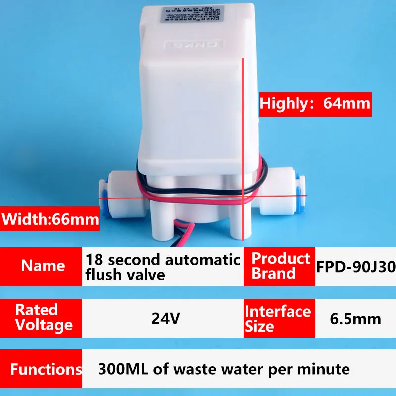 Quick-connect CNKB DC24V RO Water Purifier Solenoid Valve With 300cc Flow Limit And 18 Seconds Automatic Flush Solenoid Valve