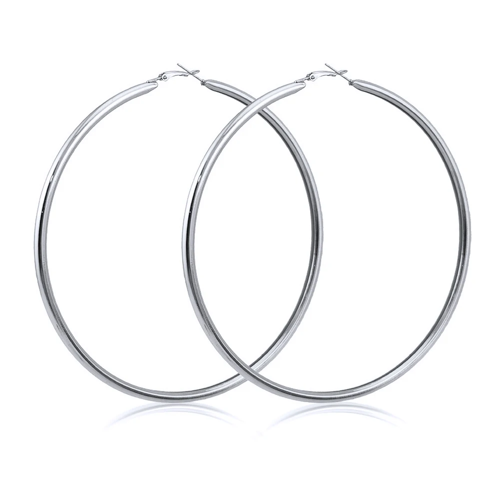 Blijery Overdreven Oversized Metalen Hoepel Oorbellen Goud Kleur Glad Grote Cirkel Oorbellen Voor Vrouwen Punk Sieraden Boucles D' Oreilles