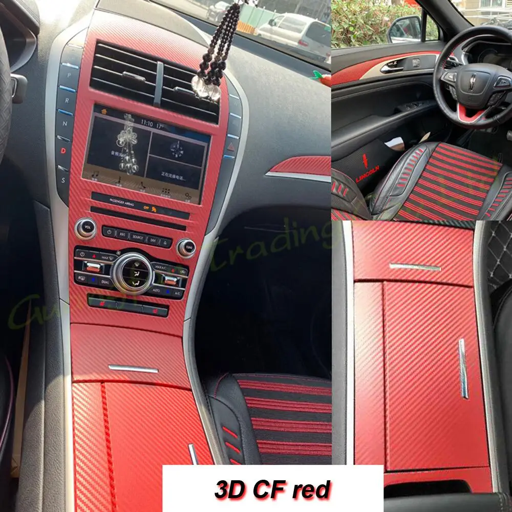 

3D/5D Carbon Fiber Car-styling Interior Cover Console Color Stickers Decals Parts Products Accessories For Lincoln MKZ 2017-2019