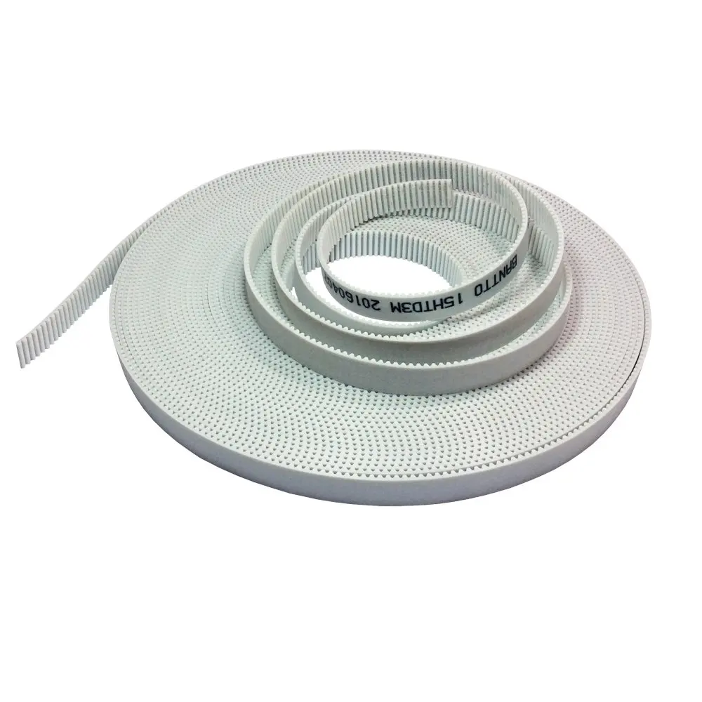 3M Open-Ended PU Timing Belt 15mm Width for CNC Laser Engraving Machines - 2/3/5/10/20 Meter Options - HTD White Timing Belt