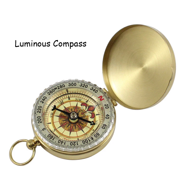 Multifunctional luminous metal compass teaching tool keychain