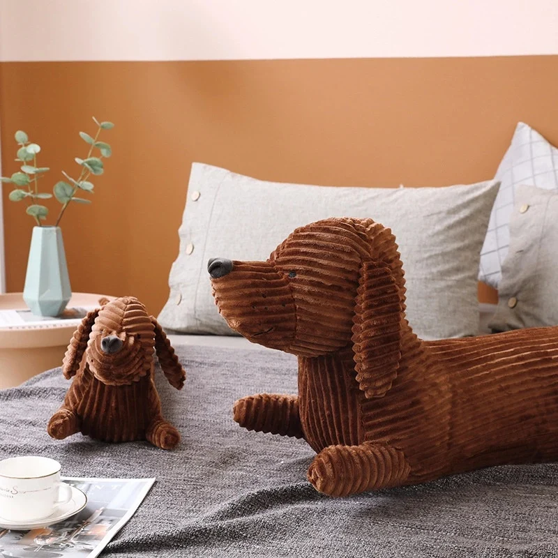 50~110cm Dachshund Dog Shape Plush Pillow Lifelike Stuffed Throw Cushion for Sofa Chair Home Decoration Long Dog Pillow Gift