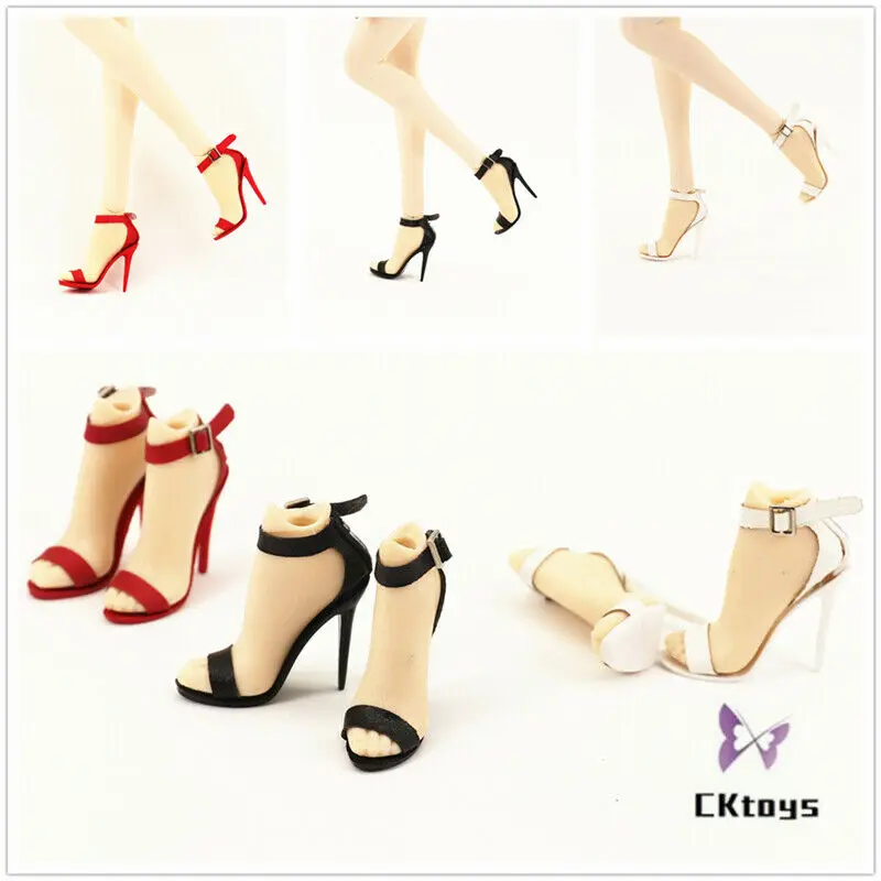 CKTOYS 1/6 Female High Heels Shoes Sandals Toy Fit 12 Inches PH HT JO Removable Feet Action Figure Body Doll