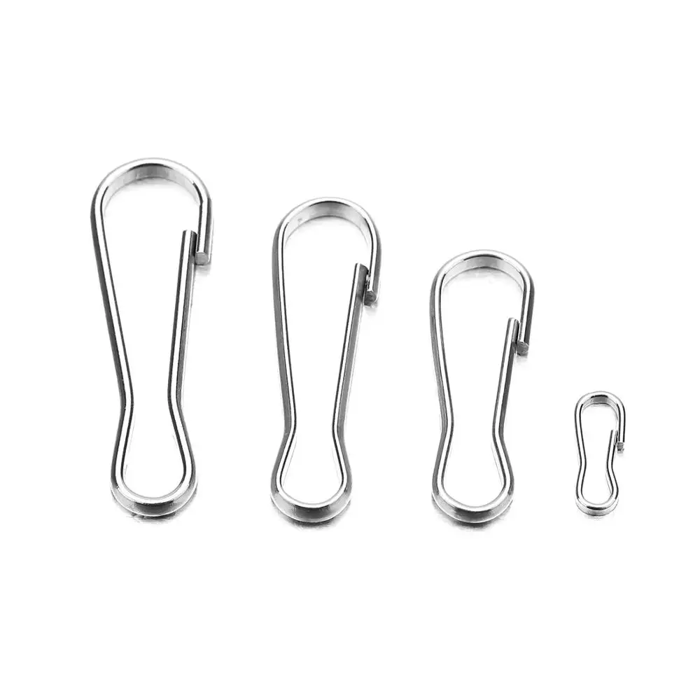 30pcs 9 20 25 28mm Stainless Steel Snap Lanyard Clip Hook Gourd Buckle Keychain Camping Clasps Carabiner Hanging Buckle Keyring image 5