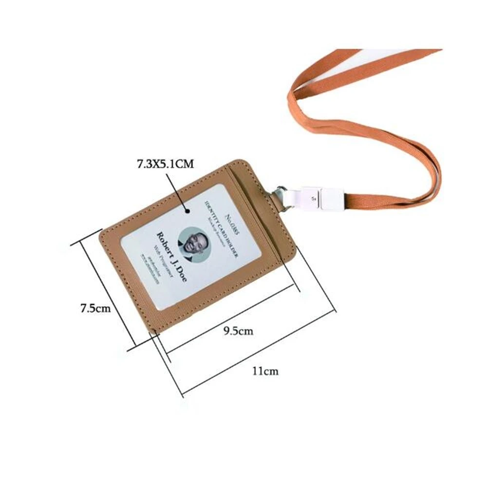 

High Quality Pu Card Name Badge Name Tag Exhibition Identity Cards Business Badge Holder With Lanyard Card Cover