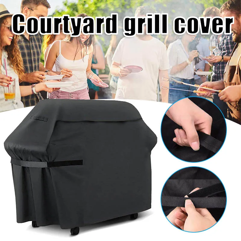 420D BBQ Cover Outdoor Dust Waterproof Anti UV Duty Oxford Cloth Grill Cover Rain Protective Outdoor Barbecue Cover Dropshipping