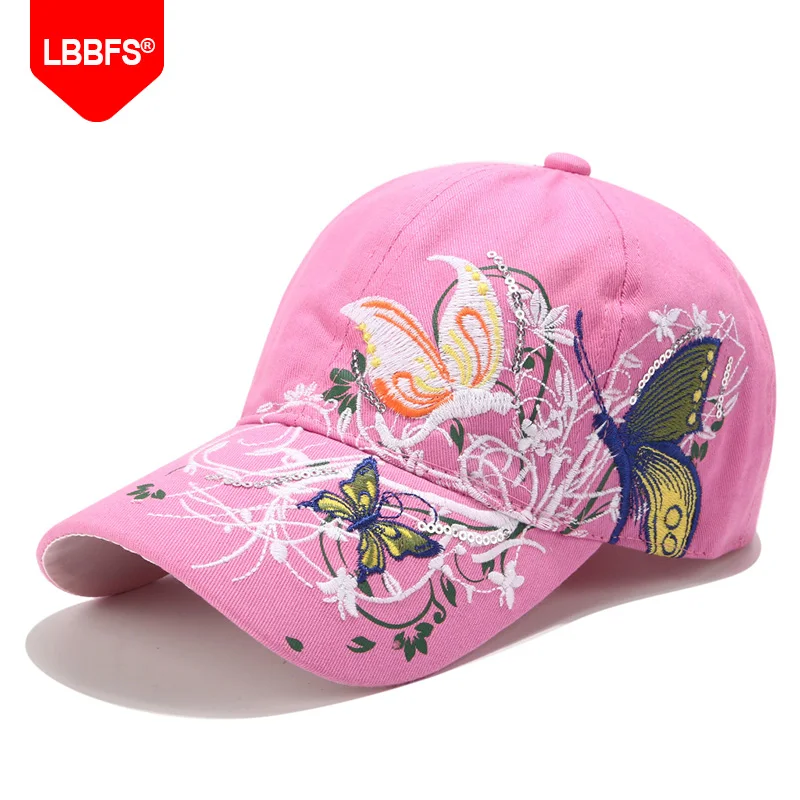 

[LBBFS] Fashion Embroidery butterfly Cap Baseball Cap Hat Summer Cap Leisured Cap Hats For Women NO006