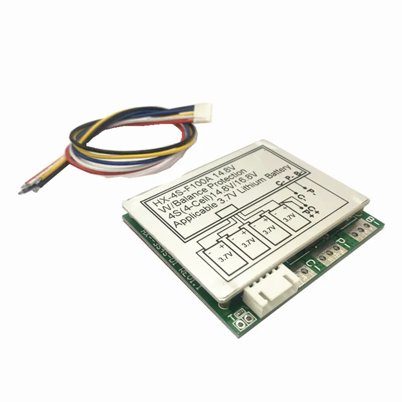 Защитная плата 4S 100A BMS 12,8 В, литий-железо-фосфатная батарея 14,8 в, плата защиты литиевой батареи со сбалансированным портом