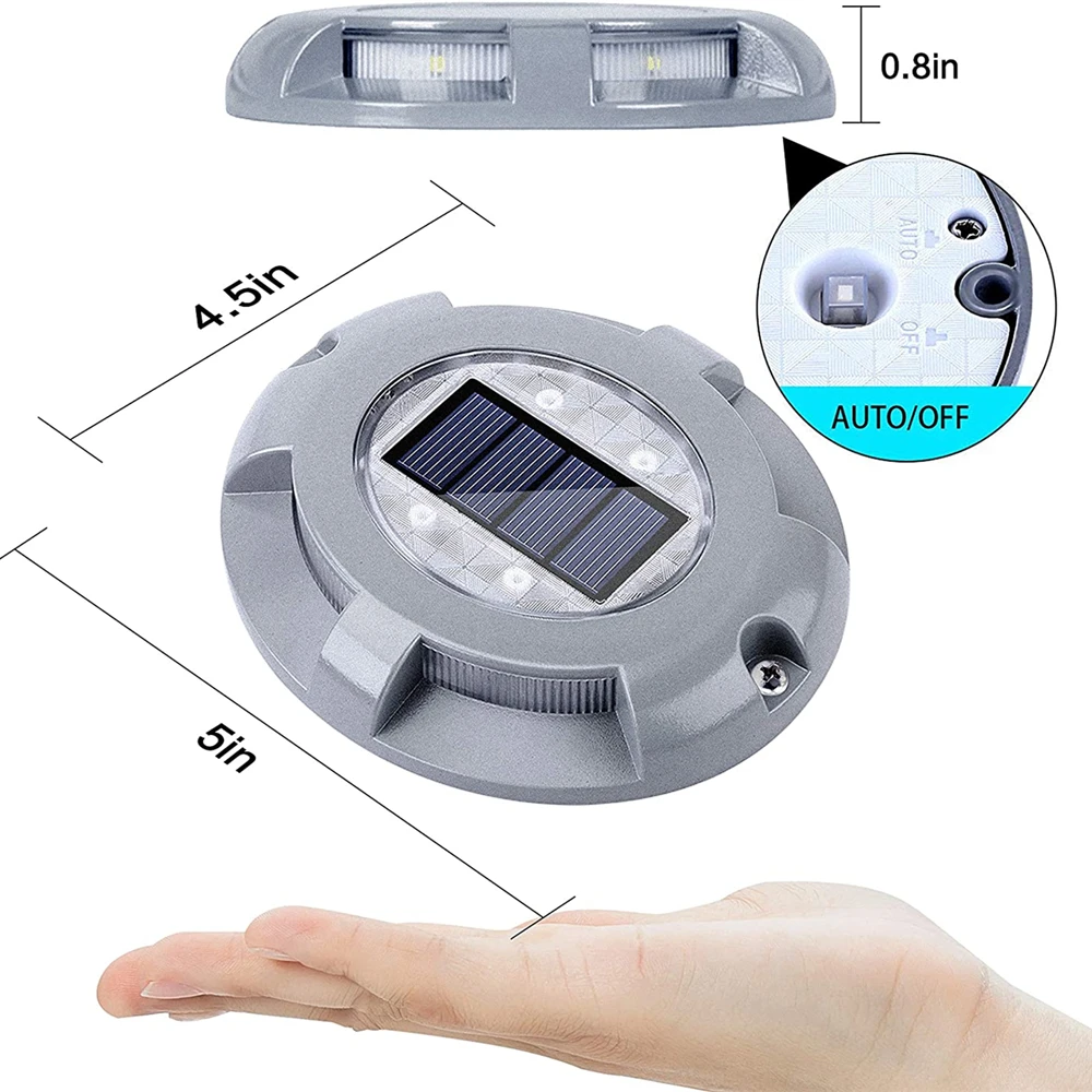 LED Solar Floor Light IP68 Outdoor Waterproof Roadside Aisle Indicator Lamp Garden Stairs Deck Lights