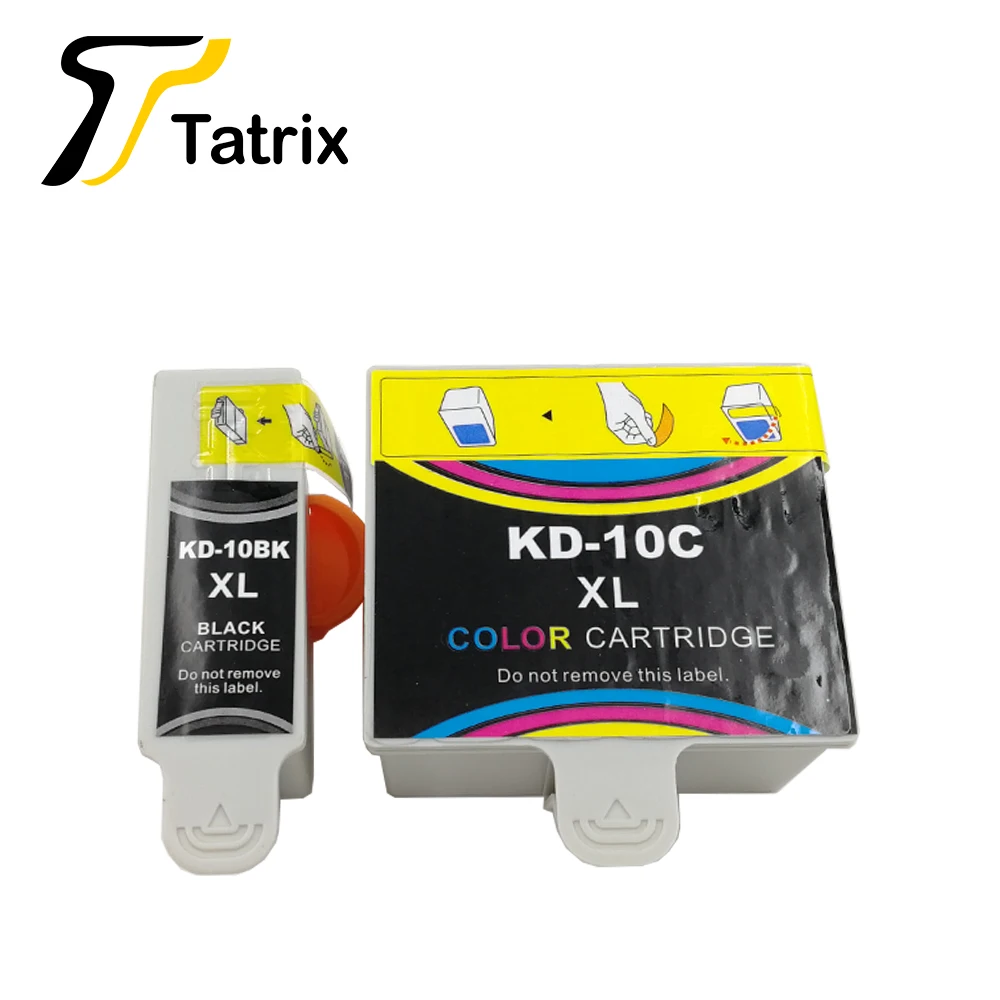 Tatrix 10 XL 10XL 10XLBK 10XLC Premium Color Black Compatible Inkjet Ink Cartridge for Kodak ESP 3 5 7 9 3250 Printer