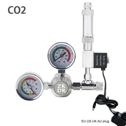 ZRDR DIY Aquarium CO2 Regulator Non-return Bubble Counter Independent Solenoid Valve Kit Fish Tank CO2 Pressure Reducing Valve