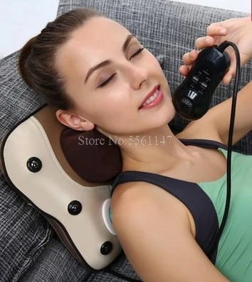 Cervical neck shoulder waist back massager instrument lumbar body massage cushion for leaning on of multifunctional pillow home