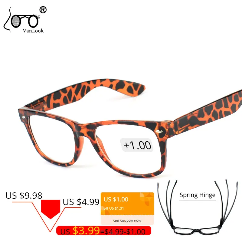 

VANLOOK Men's Reading Glasses For Women PC Spring Hinge Spectacles Vintage Eyewear +2.50 +4.00