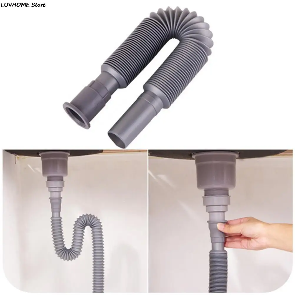 

Kitchen plastic Flexible Retractable Sink Basin 80cm Water Drain Pipe