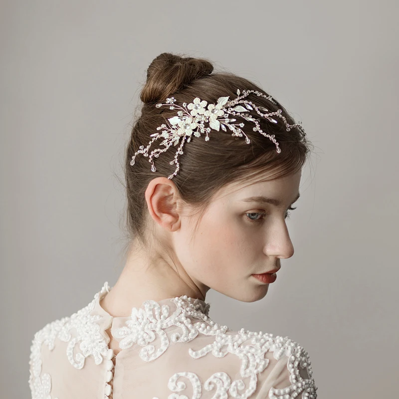 O387 Ketten Legierung blume hochzeit braut haar kamm mit perle braut hochzeit zubehör luxus mädchen haar ornament