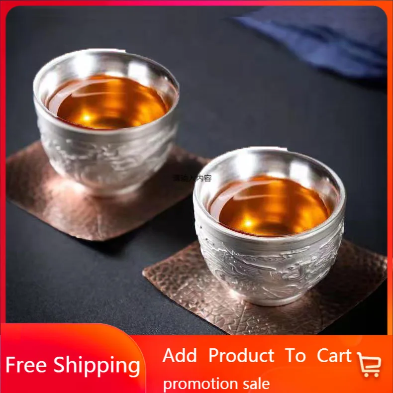 

Master cup silver tea cup single cup 999 ceramic tea cup wine cup tea cup Kung Fu bowl business gift gilt silver tea cup