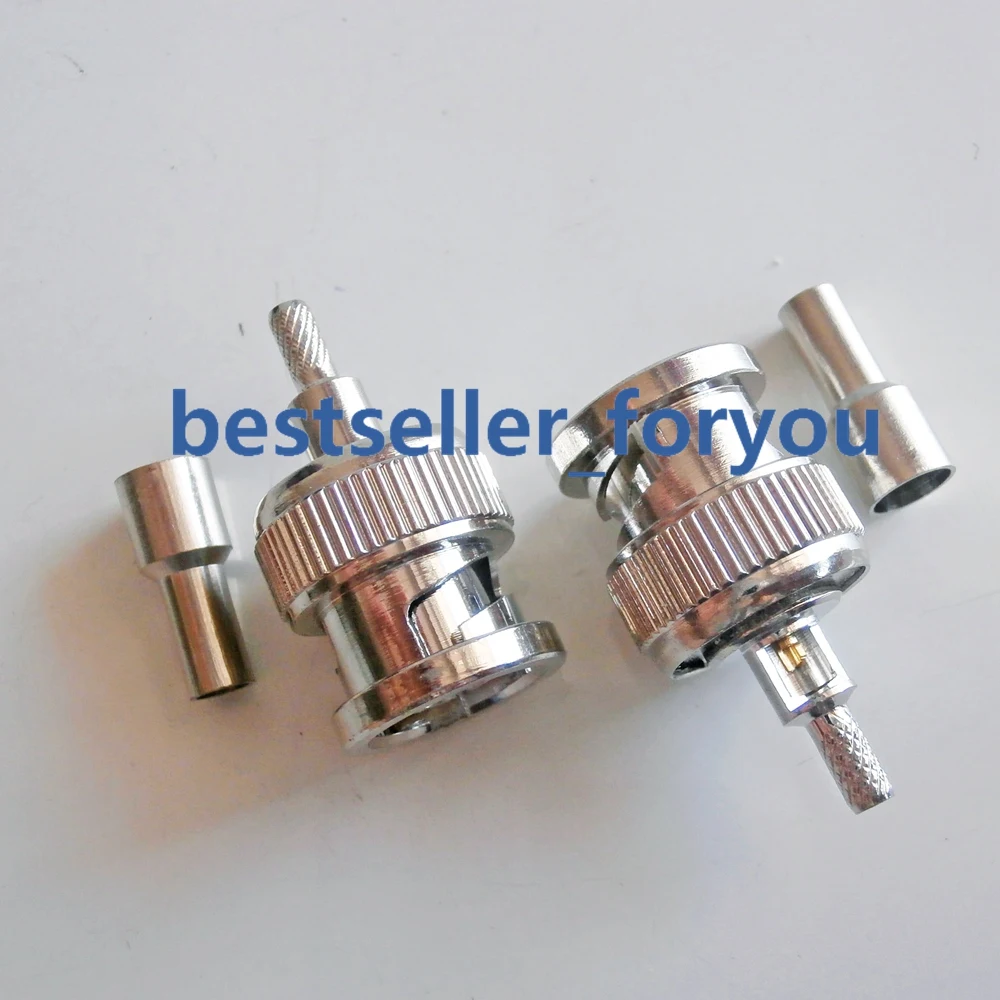 BNC Male Q9 Plug RF Coax Connector Window Crimp RG316,RG174,LMR100 Straight Nickelplated NEW Wholesale