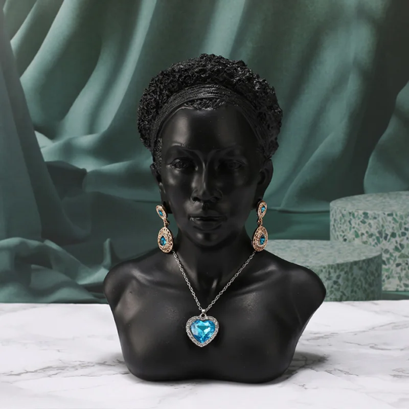 Nieuw Hars Ketting Oorbellen Sieraden Kit Display Sculptuur Creative Mannequin Sieraden Tonen Stand Model Venster Voor Vrouwen