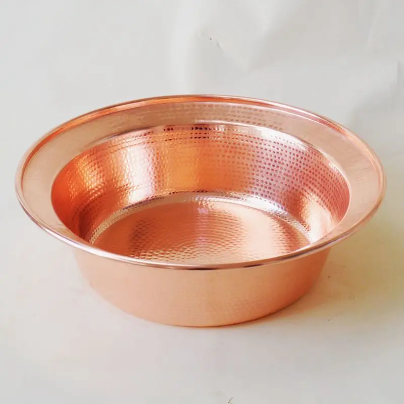 

1 PC Pure Copper Basin Wide Sided Foot Bath Thick Deep Handmade High Quality Gift