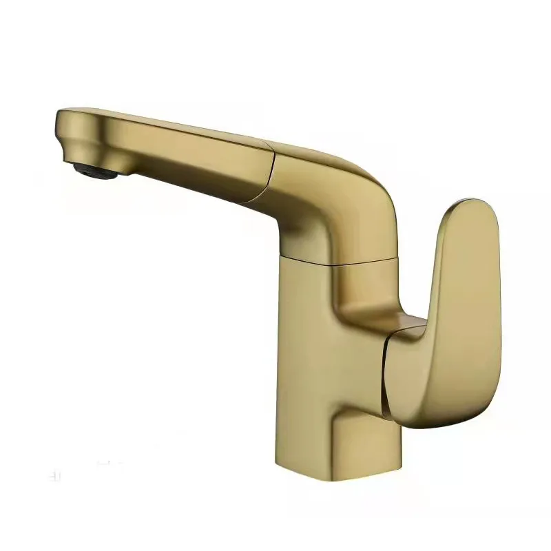 

Solid Brass Bahroom Basin Faucet Pull Out Hot & Cold Sink Mixer Tap Single Lever Deck Mounted Gun Grey/Brushed Gold/Chrome