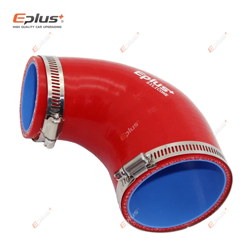 EPLUS 범용 실리콘 튜브 호스 90도 크고 작은 커넥터 자동차 인터쿨러 터보 흡입 파이프 커플러 레드 멀티 사이즈