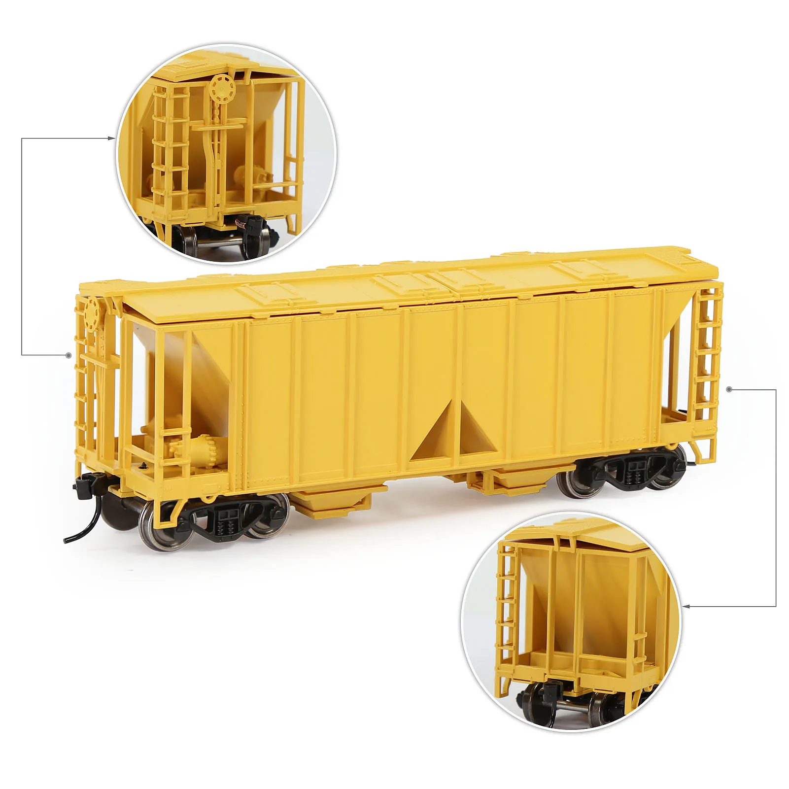 Evemodel  HO Scale 2-Bay Covered Hopper Car 1:87 Model Trains Wagon Freight Car C8760