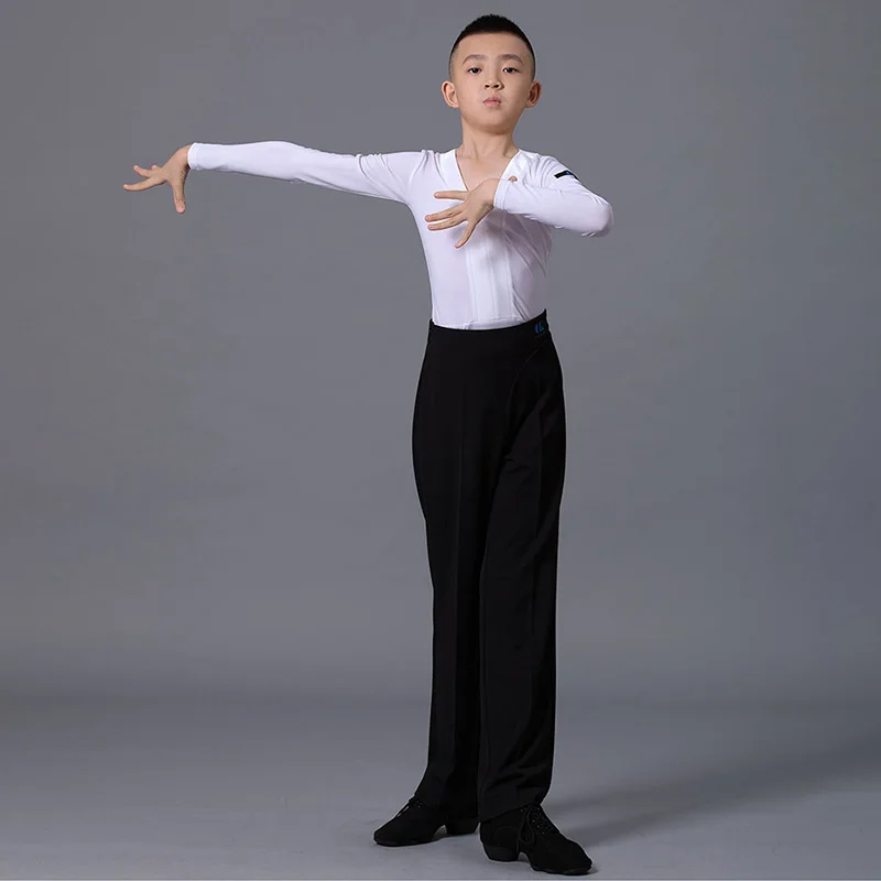 New Boys Latin Dance Bodysuit Pant Set Ballroom Cha Cha Rumba Salsa Tango Stage Performance Clothing Child Latin Shirt 110-170cm