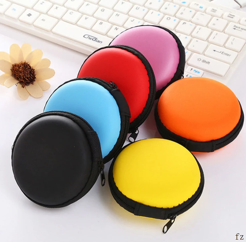 

100 Pcs Mini Round Earphone Bags Hard Storage Earphone Case for Headphone Storage Bag SD TF Cards Earphone Accessories