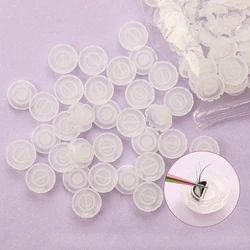 100 pcs Eyelash Glue Holder Grafting Eyelashes Quick Blossom Cup Ring Eyelash Extension Adhesive Stand Disposable Tattoo ring